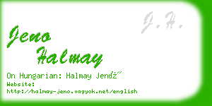 jeno halmay business card